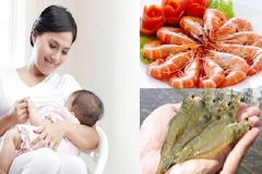 Bà đẻ có ăn được tôm sú không?