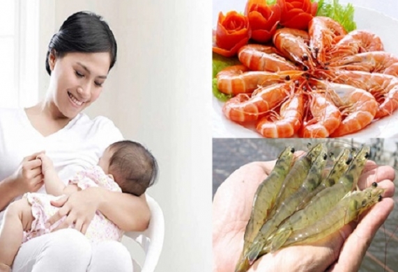 Bà đẻ có ăn được tôm sú không?